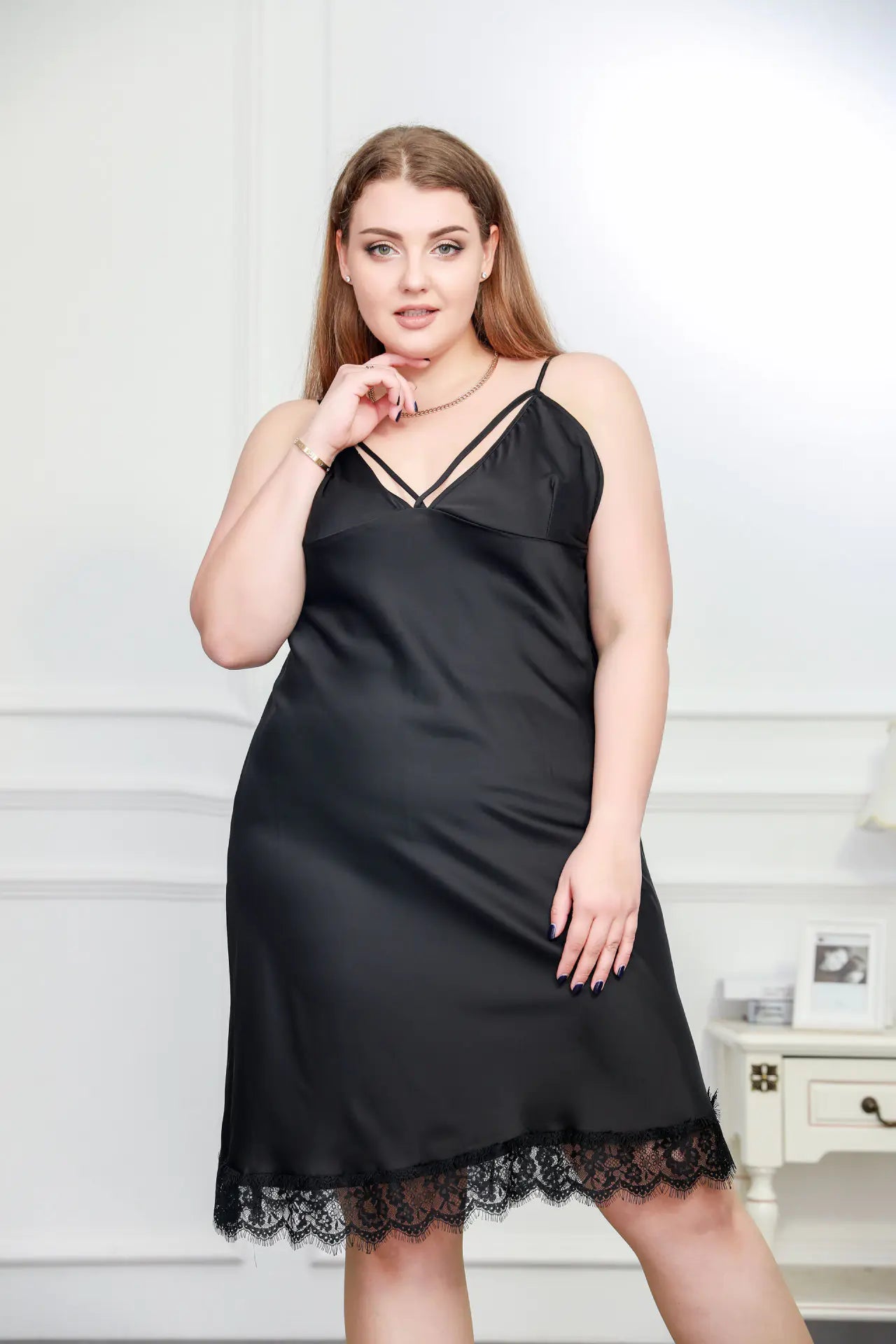 Plus Size Lace Cami Nightgown for Women