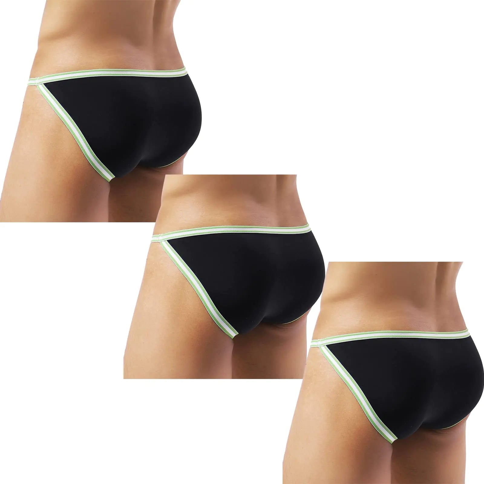 Faringoto Mens Sexy Low Rise Underwear See Through Pack Ice Silk Briefs